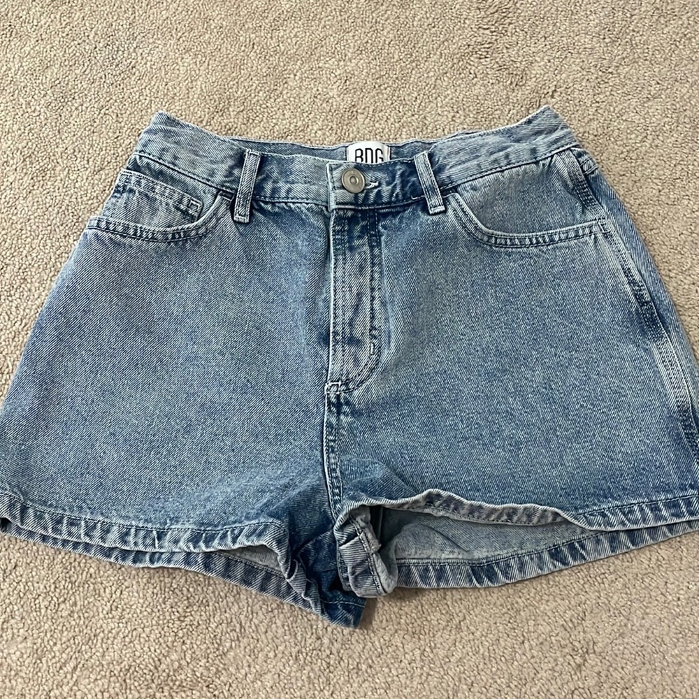 High waisted denim shorts